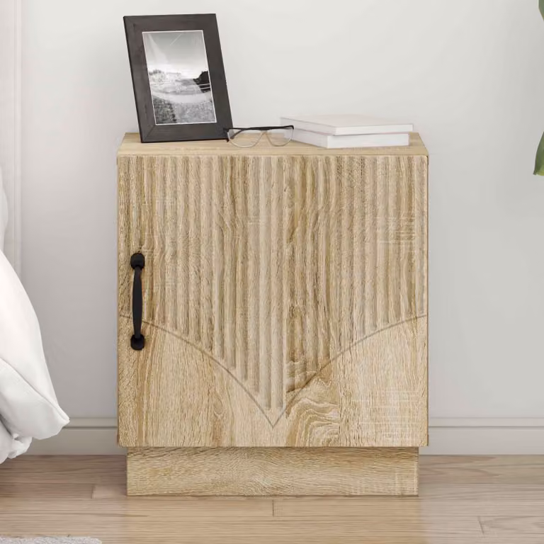 Set di 2 comodini moderni vidaXL in Rovere Sonoma, colore beige e marrone, L 43 cm x P 34,5 cm x H 47 cm