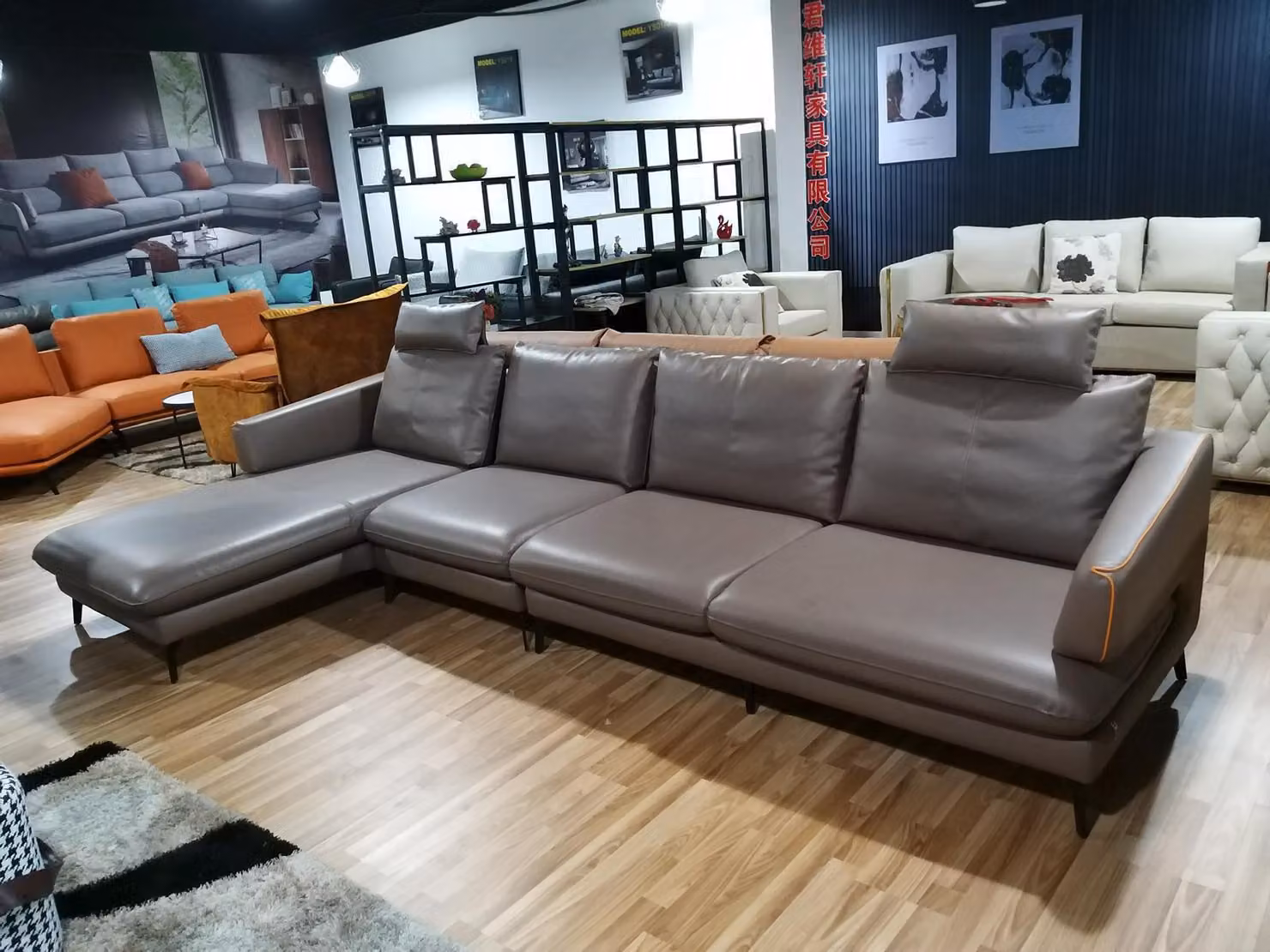 Ecksofa Eckcouch Sofa Polster Ecke Couch Leder Luxuriöse Wohnzimmer Eckgarnitur