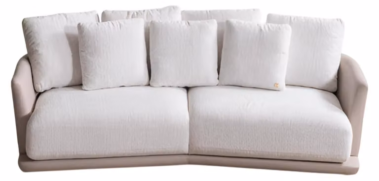 Luxuriöse Wohnzimmer Polstercouch Weißer 3-Sitzer Designer Stoffsofa