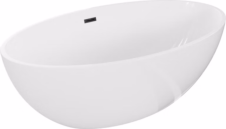 Mexen Nike vasca da bagno freestanding 175 x 100 cm, bianca, troppopieno nero - 54071751000-70