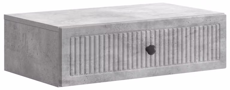 Tavolino da Parete Laterale Grigio Cemento 59 x 34,5 x 17 cm