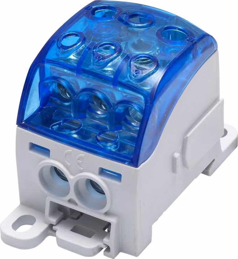 Blocco di distribuzione universale SUB 220 Al/Cu 82060 SIMBLOCK, blu