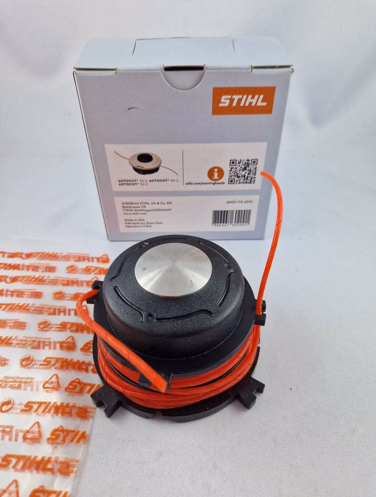 Bobina per filo di taglio STIHL con filettatura, compatibile con Autocut 36-2, 46-2, 56-2, codice prodotto 40037104310
