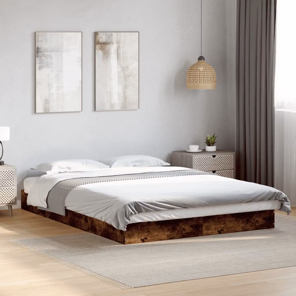 Giroletto vidaXL in truciolato e MDF colore Rovere Fumo, L/P/H: 140 x 200 x 143 cm