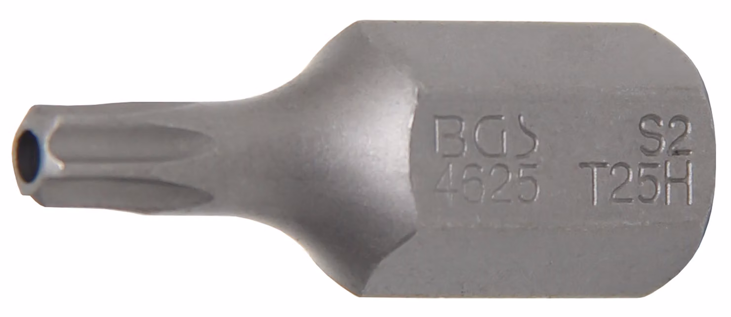 BGS 4625 | Bit | Lunghezza 30 mm | Esagono esterno 10 mm (3/8") | Profilo a T (per Torx) con foro T25