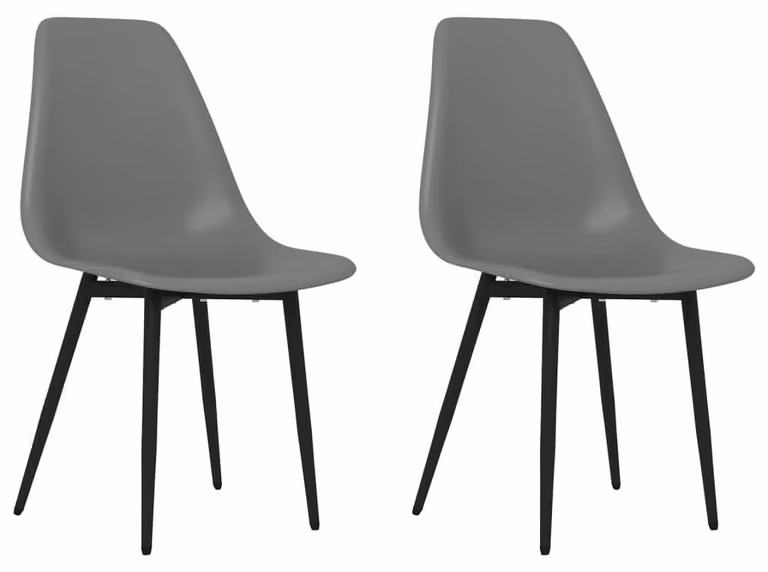 Set di 2 sedie da pranzo con gambe in metallo, dal design moderno e facili da pulire
