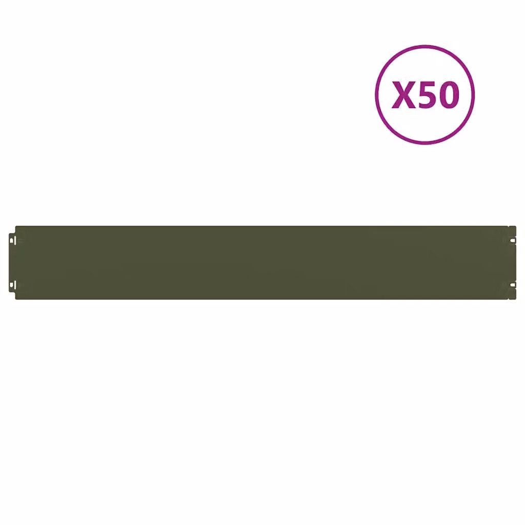 vidaXL Bordure per Prato in Acciaio Laminato a Freddo, Verde, 50 Pezzi – 2