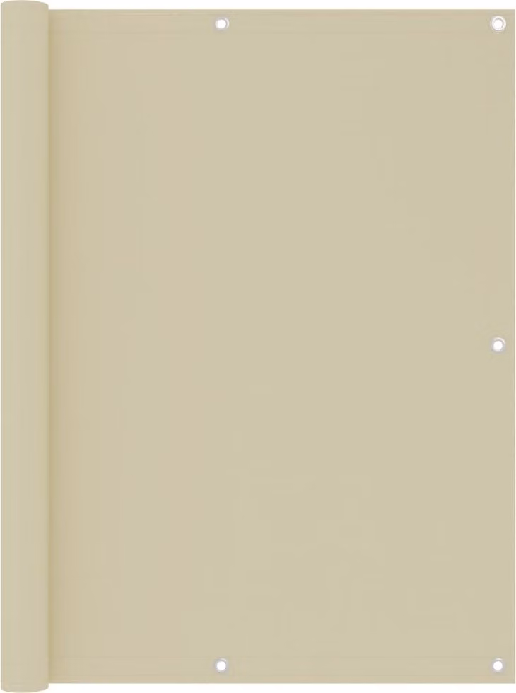 The Living Store Schermo privacy per balcone crema 120x500 cm Tessuto Oxford