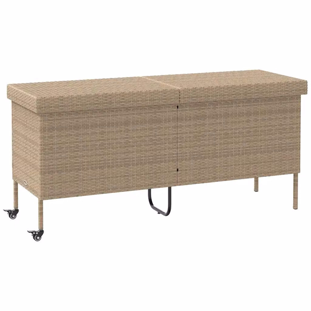 Contenitore da giardino con ruote vidaXL in rattan e metallo beige L: 55 cm, P: 55 cm, H: 75 cm – 2