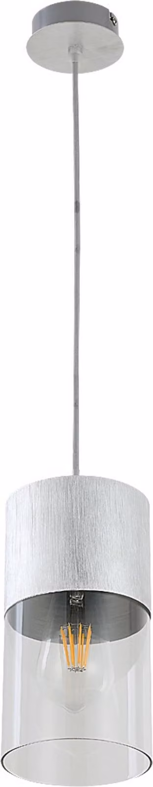 Rabalux 3154 lampada a sospensione 1 spot Zelkova, E27, argento, rotonda, moderna, ø120mm