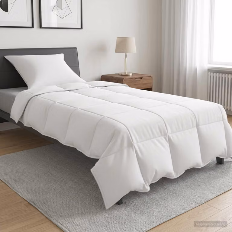 Set da letto vidaXL 2 pezzi trapuntato in poliestere bianco per adulti