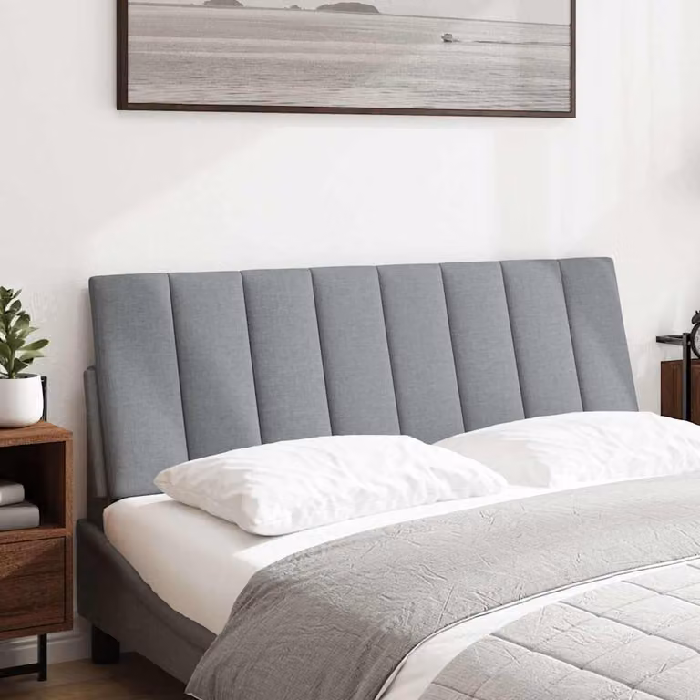 vidaXL Cuscino Testiera Hanko Grigio Chiaro 140 cm in Tessuto