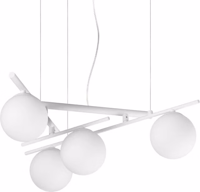 Lampadario Collezione ATLAS 4 Luci G9 Finitura Bianco Altezza Regolabile Ideal Lux