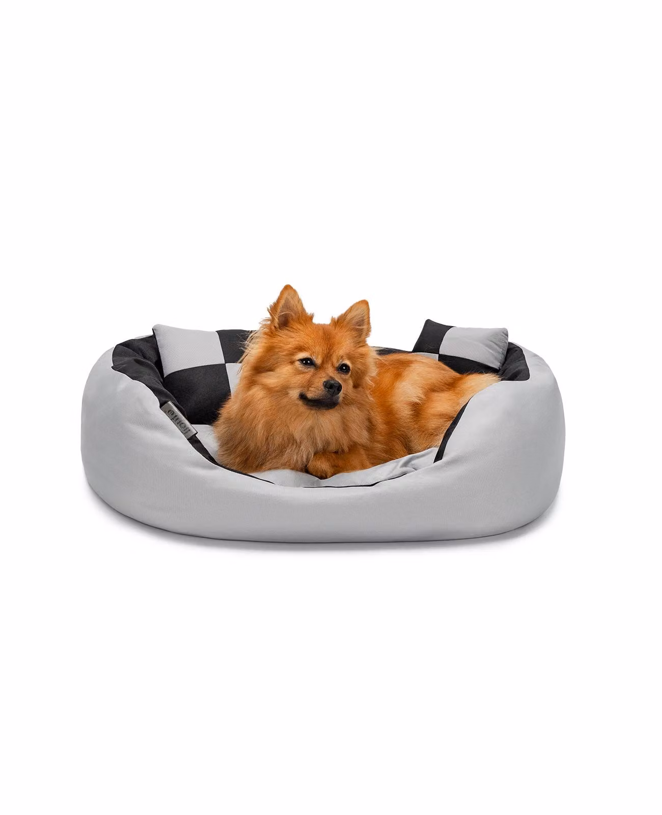 lettino per cani lionto, elegante cesto per cani 4 in 1, idrorepellente, antigraffio e di facile manutenzione, 65x50 cm, grigio/nero