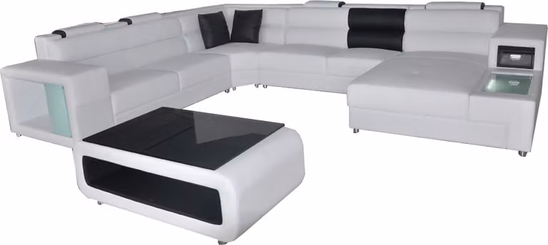 Design Leder Polster Ecke Leder Sitz Sofa Polster Eck Wohn Landschaft Zimmer