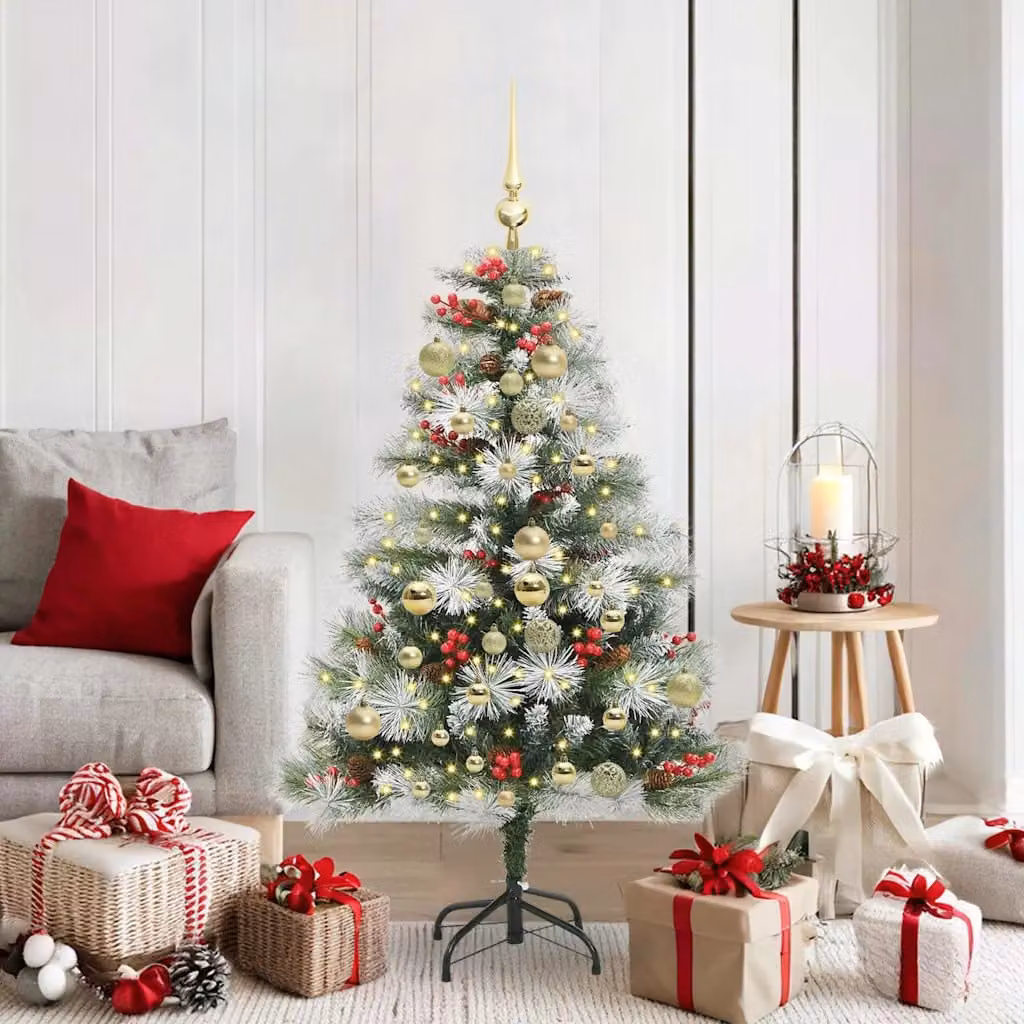 Albero di Natale artificiale da tavolo vidaXL, Verde e bianco, Altezza: 150 cm
