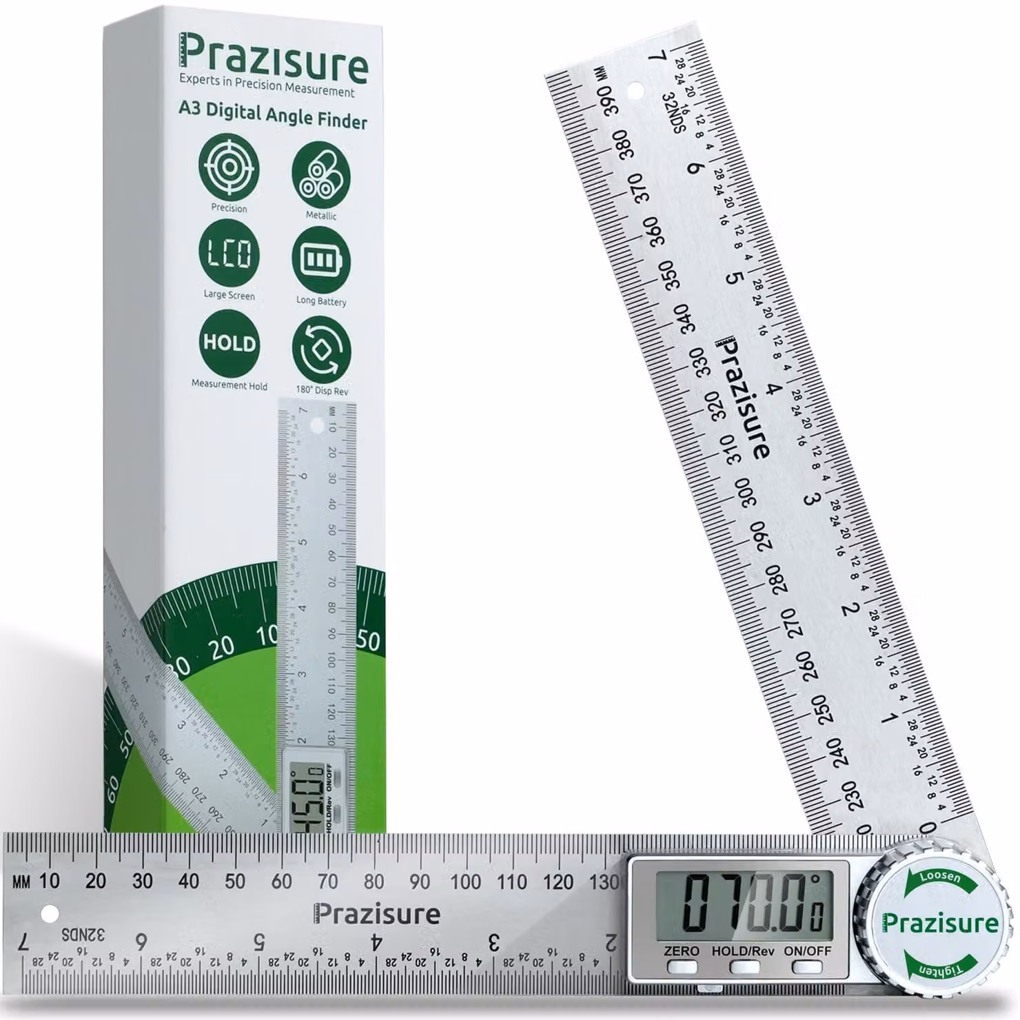 Goniometro digitale, goniometro in acciaio inossidabile da 200 mm per misurazioni professionali