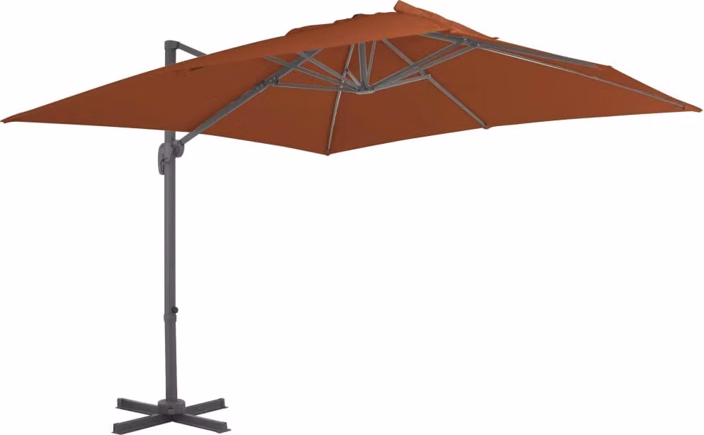 The Living Store Ombrellone a semaforo con palo in alluminio terracotta 400x300 cm