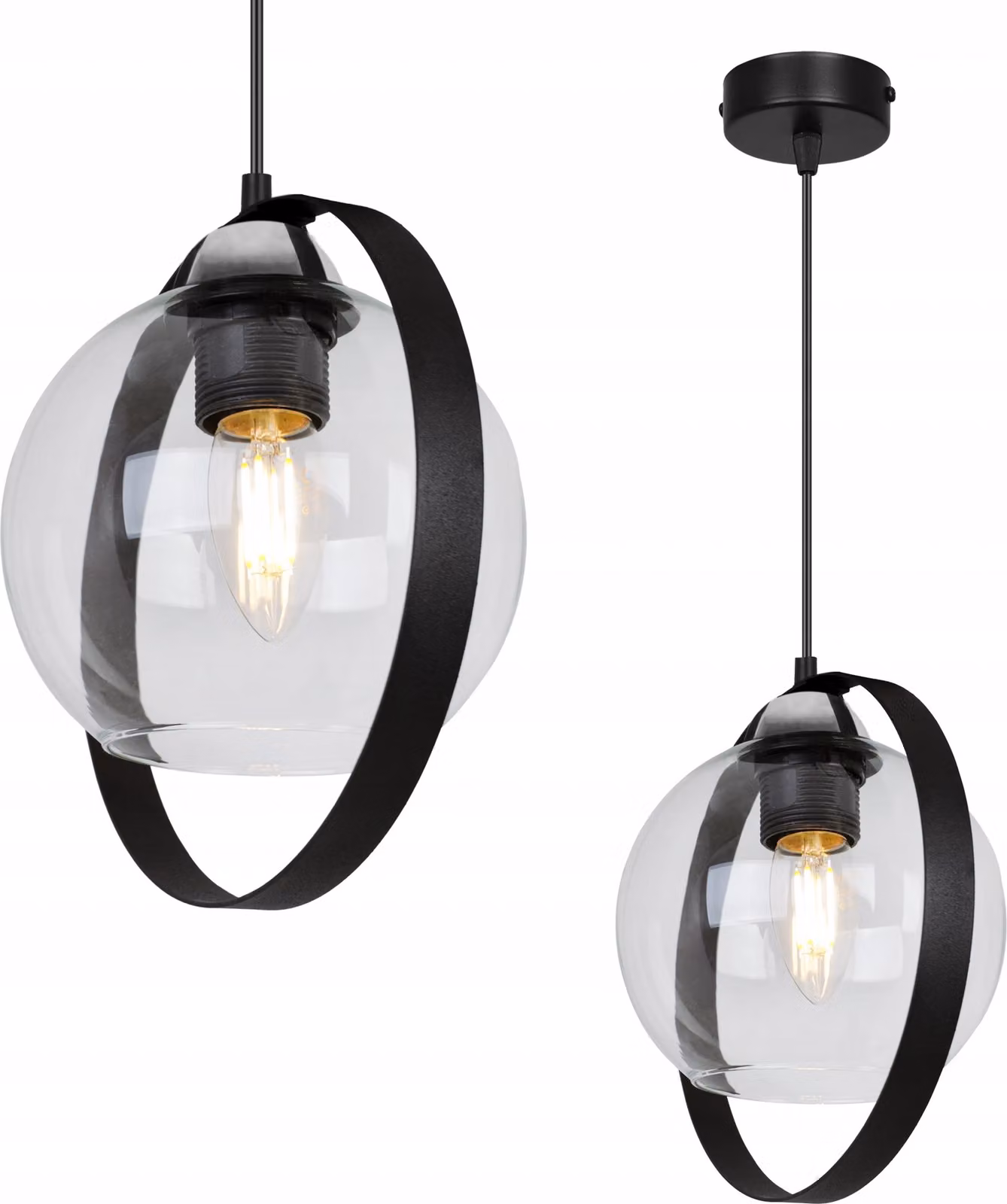 Moderna Lampada A Sospensione Con Anello In Vetro