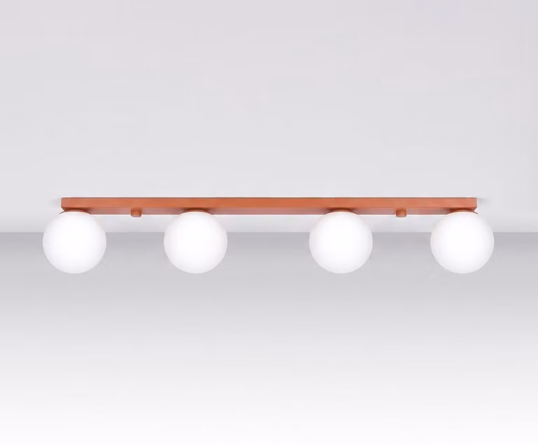 Plafoniera YOLI 4 ocra rossa 4xG9 8W acciaio/vetro 14.5x12x88cm Sollux Lighting