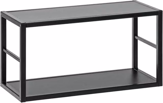 Scaffale SWITCH – 2 ripiani – Struttura in metallo nero opaco – Design minimalista