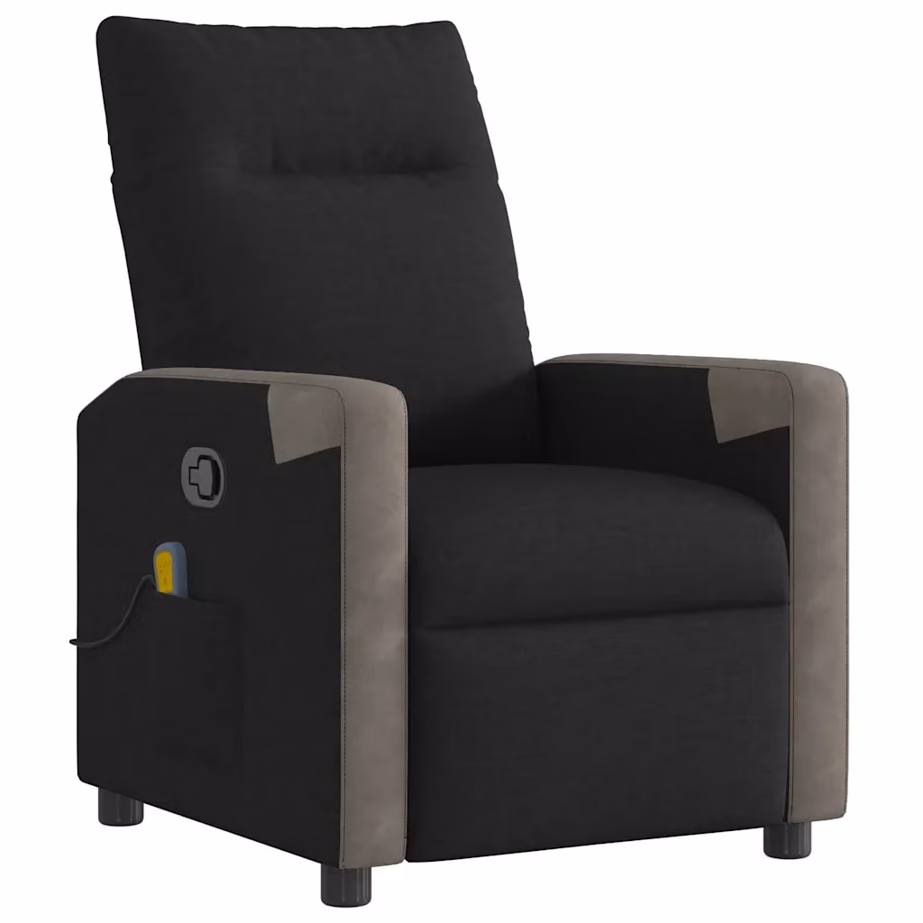 Poltrona Reclinabile Relax vidaXL in Tessuto con Braccioli, Grigia e Nera – 2