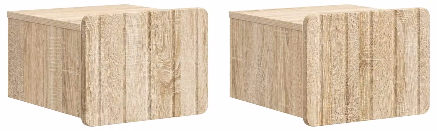 Mobiletto da notte a muro 2 pcs Rovere Sonoma 33 x 34,5 x 24 cm