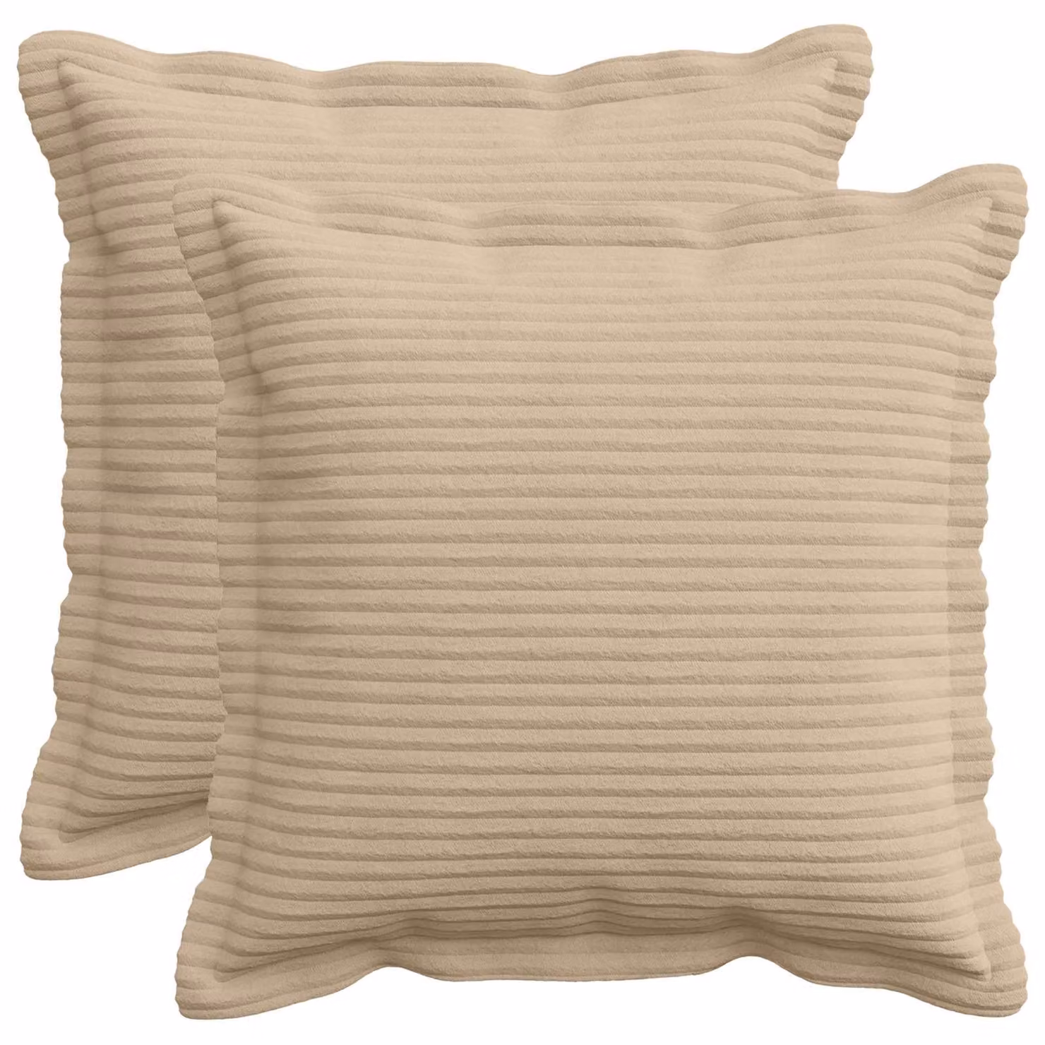 Set di 2 federe vidaXL HOUTEN in velluto a coste, colore tortora, 35 x 35 cm