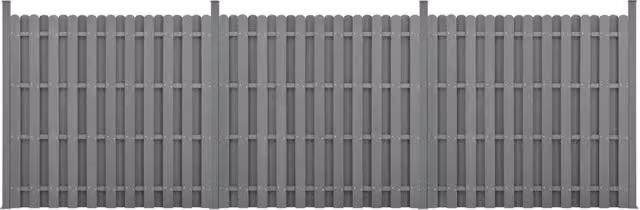 Recinzione in WPC per Giardino Staccionata a Doppia Faccia Steccato Alto 185 cm Lungo 562 cm Grigio NEU.HOLZ