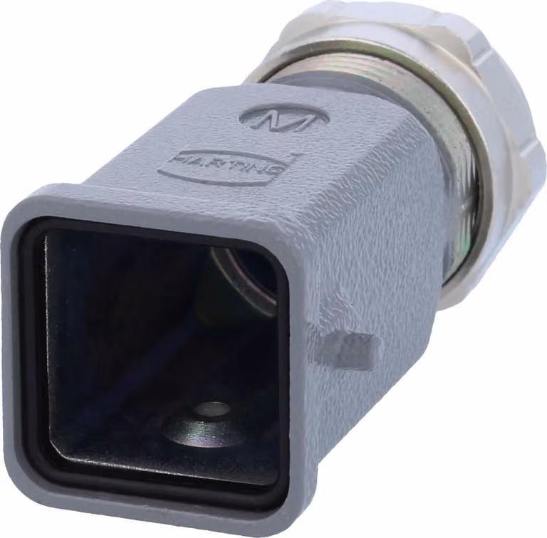 HARTING Han 3A Contenitore con guarnizione incollata, 1xM25 uscita cavo diritta, per 1 staffa (nella parte inferiore)