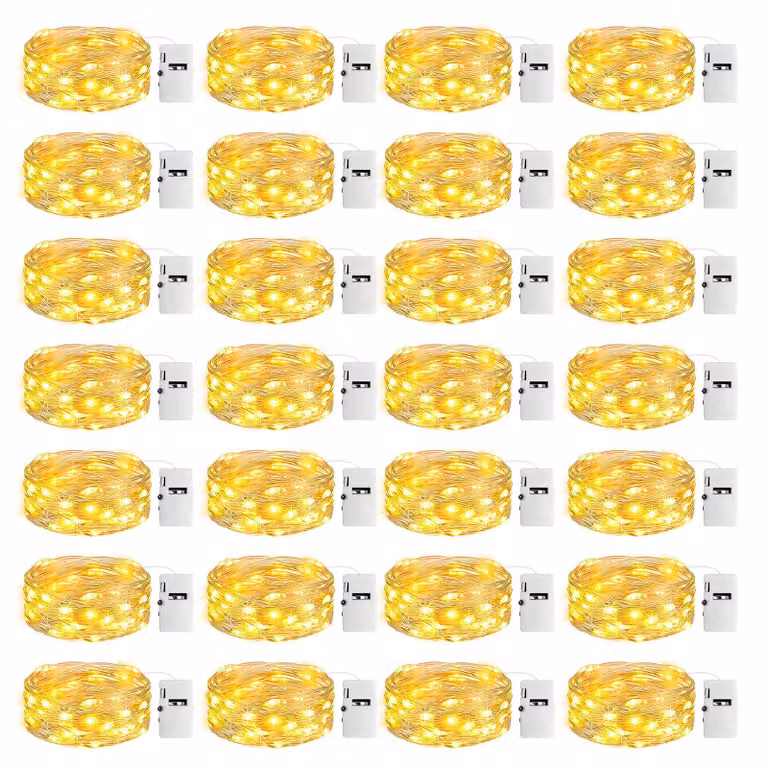 Catena luminosa a LED, 24 luci, 3 modalità, timer, 2 metri, 20 LED, alimentazione a batteria