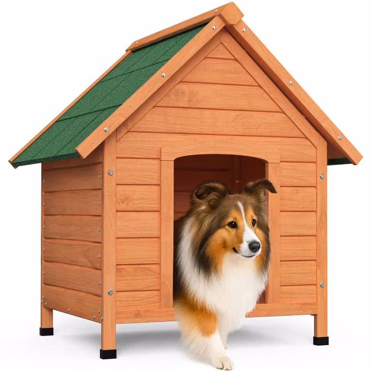 Cuccia per cani VOUNOT® da esterno, in legno, resistente alle intemperie e isolata, con protezione impermeabile