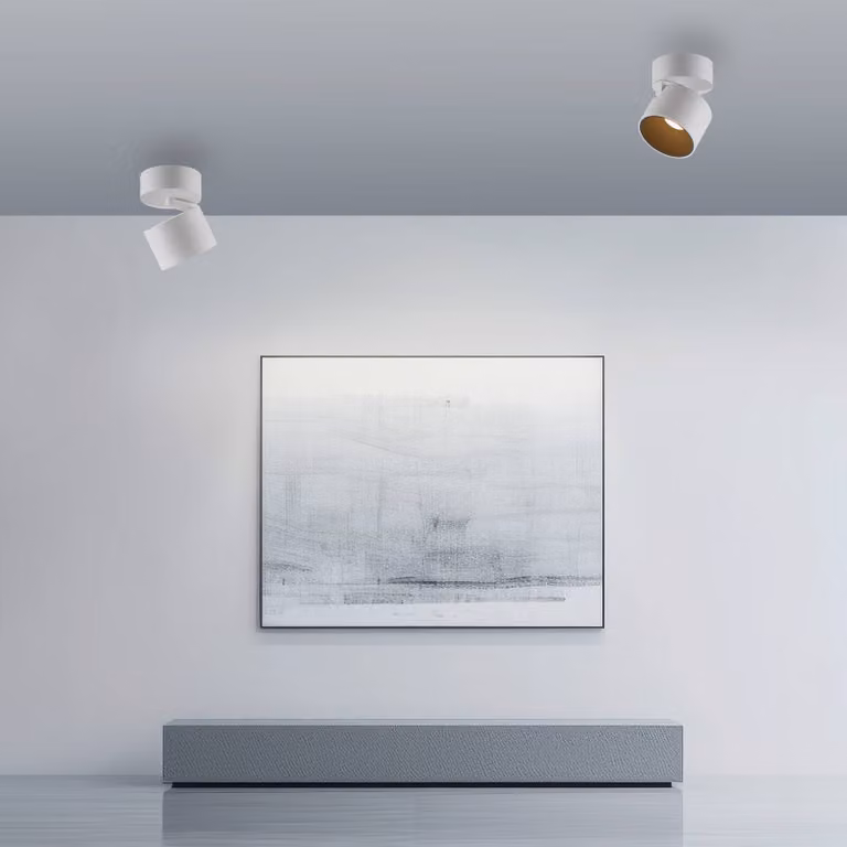 PURE Faretto da soffitto LED Cup, bianco, Ø 9,5 cm, metallo dimmerabile, Bianco / Opale, Soggiorno / Sala da pranzo, Metallo, Moderno