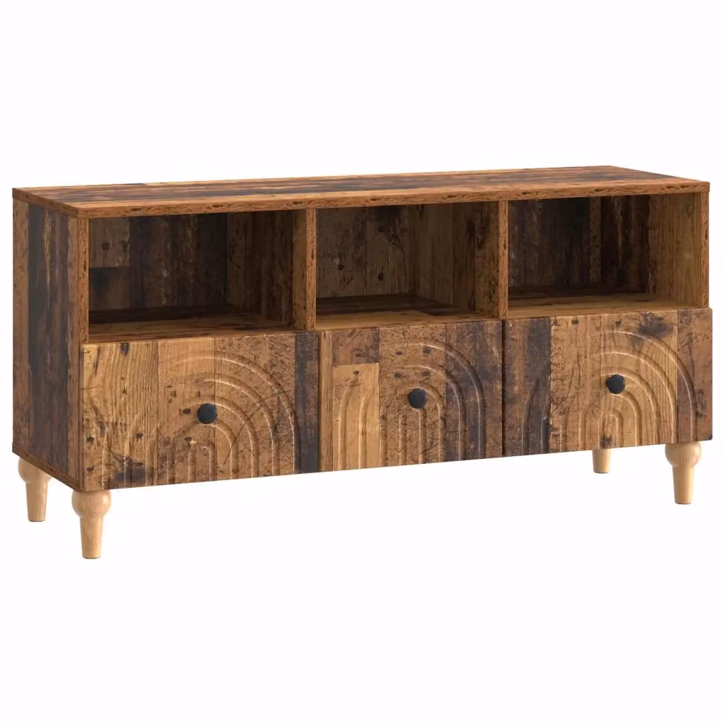 Mobile TV moderno Design In in legno marrone con scomparti multimediali L: 102 cm, P: 34,5 cm, H: 50 cm – 2