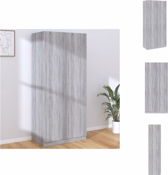 vidaXL Armadio Grigio Sonoma 90x52x200 cm Materiale a base di legno - Armadi