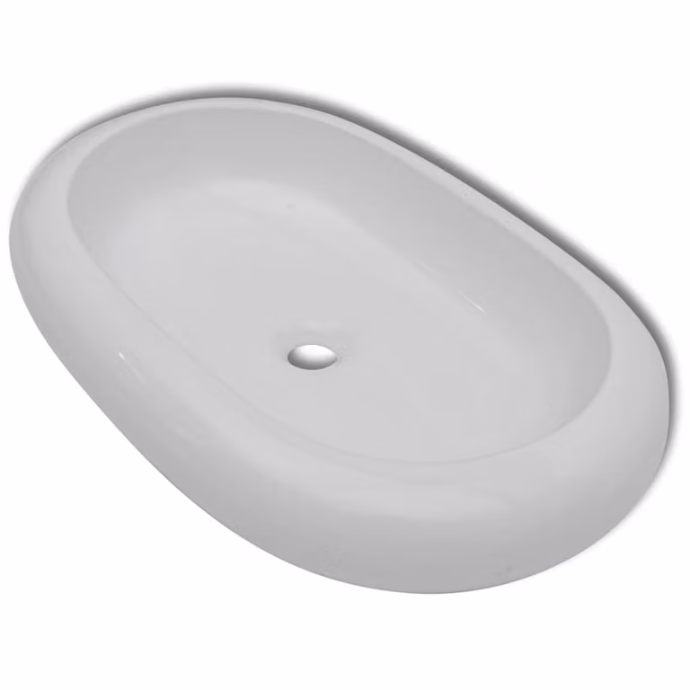Lavello Bianco in Vetroceramica Ovale 63 x 42 cm