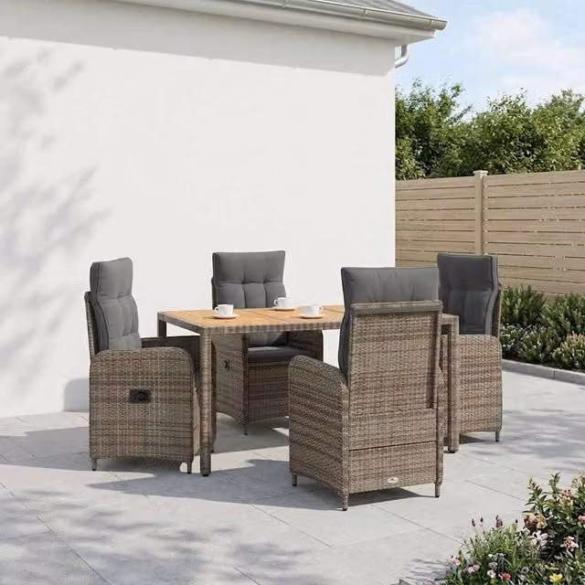 Set da pranzo per esterni 5 pz Grigio chiaro e grigio scuro 3422280
