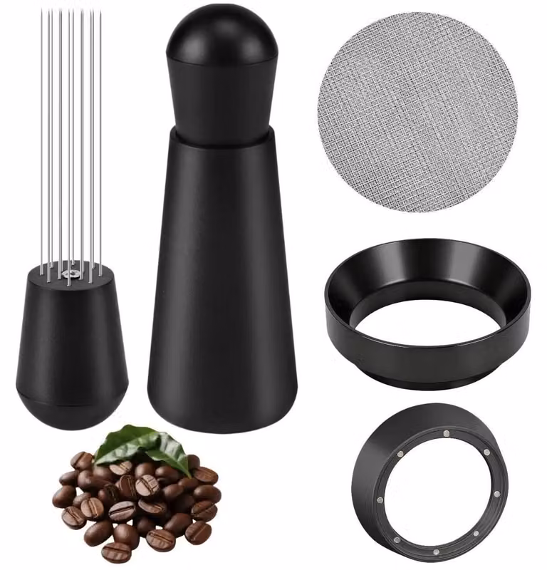 Omgoods - Set di strumenti WDT con 12 aghi e anello magnetico per caffè