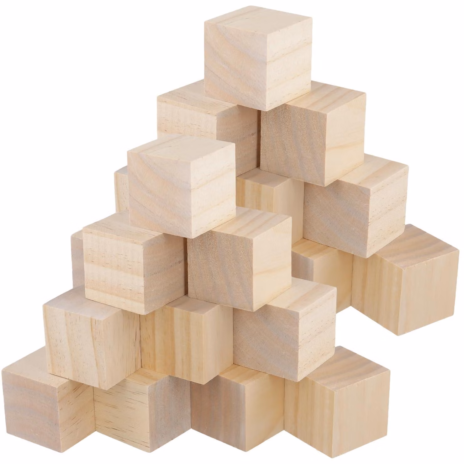 Cubetti di legno di pino, 5x5x5 cm, confezione da 24 pezzi, non trattati