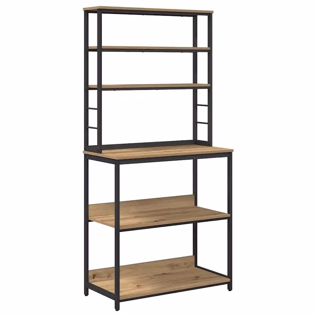 Scaffale da cucina stile industrial vidaXL in legno e metallo marrone L 80 cm, P 40 cm, H 168 cm – 2