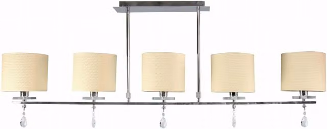 Lampada soffitto Candellux Estera 5xE14 in tessuto crema/cromo