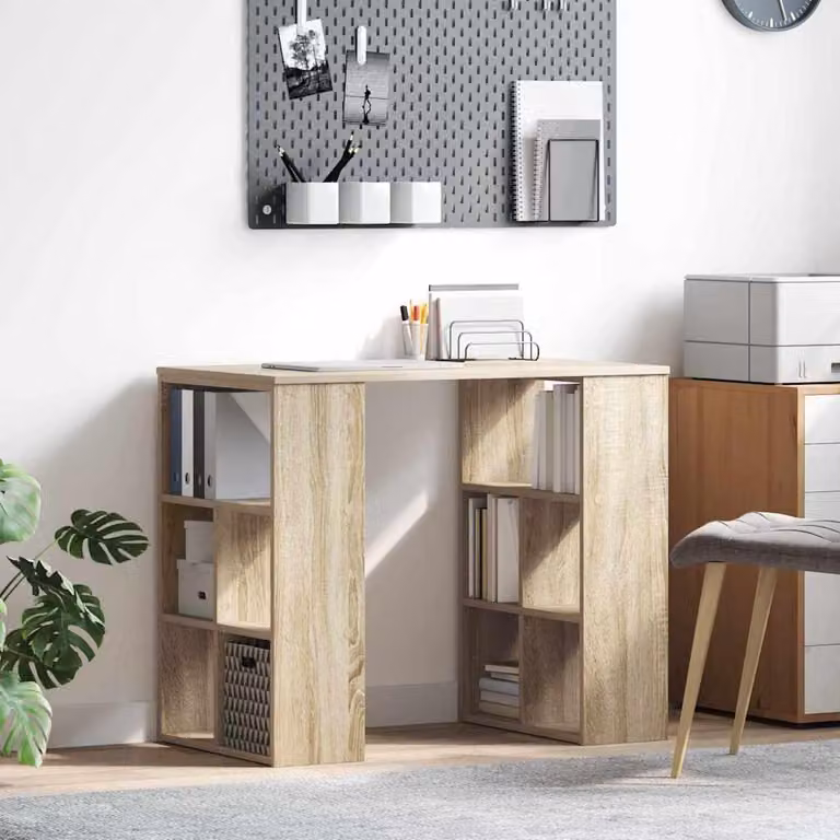 Maison Exclusive - Scrivania in legno impiallacciato effetto Sonoma, dimensioni 90 x 50 x 75 cm