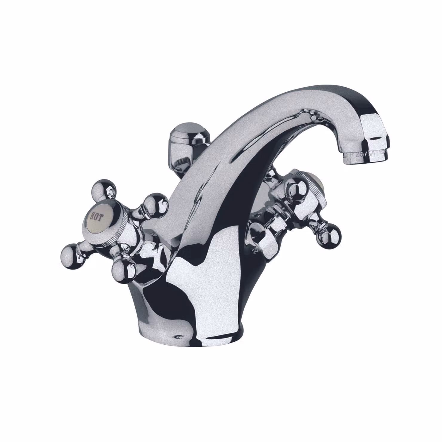 KLUDI 1926 Robinetterie de lavabo, poignées croisillons, montage 1 trou, hauteur de bec 165mm, 510100520, 510100520