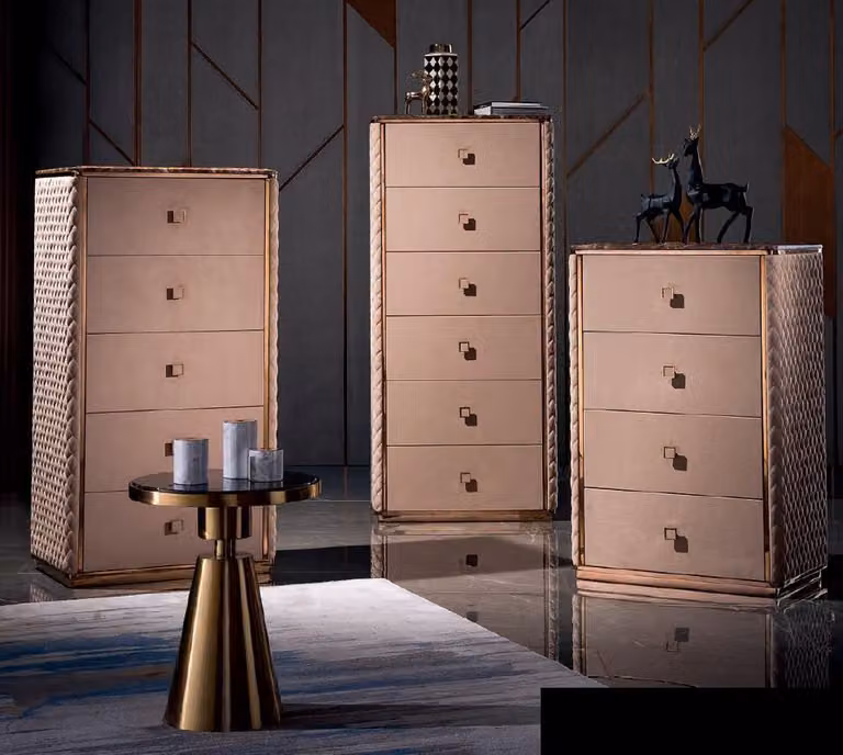 Kommode Hochwertige Designer Schlafzimmer Schrank Kommoden Sideboard Leder