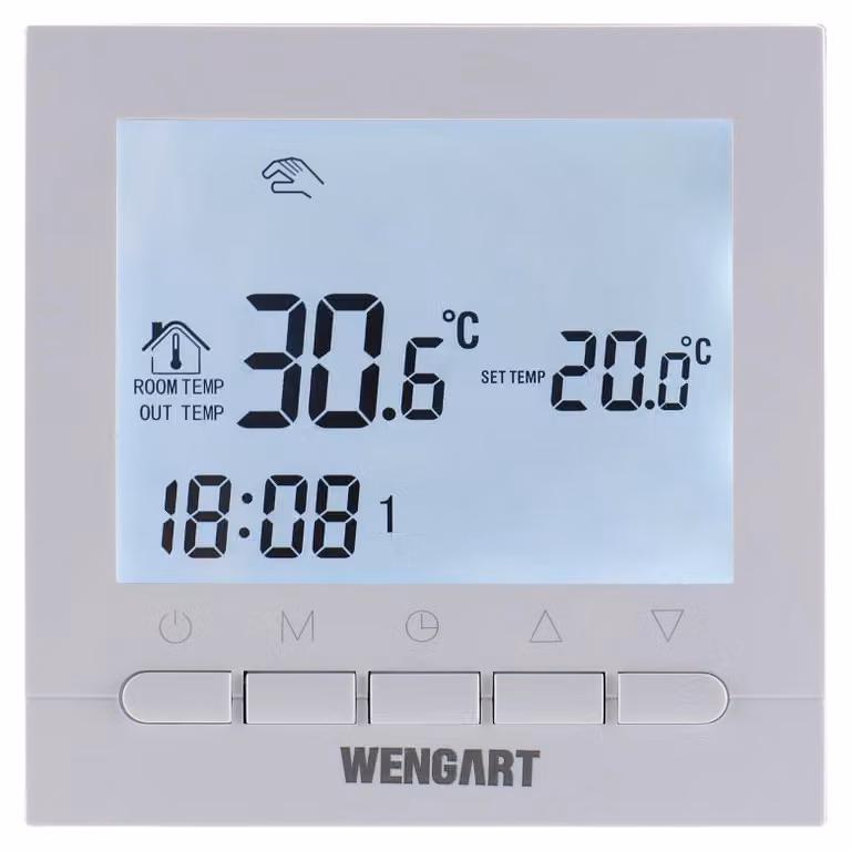 Termostato per stufa a gas con display LCD digitale, programmabile e alimentato a batteria