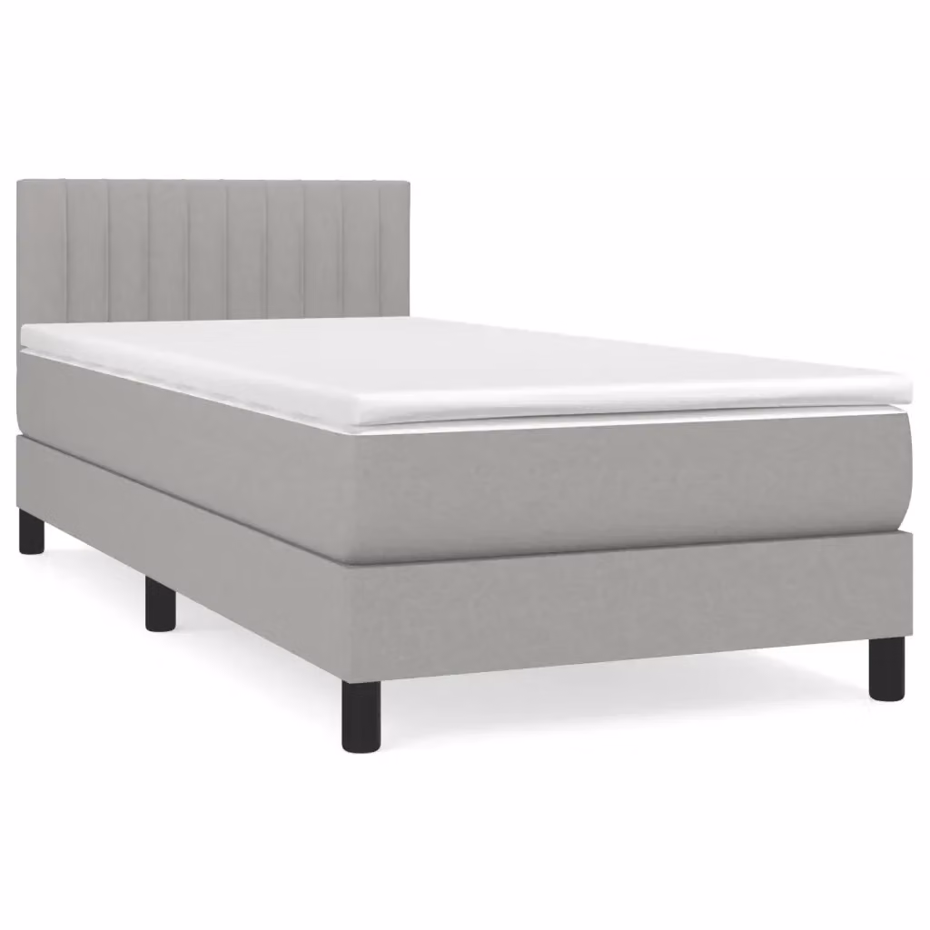 Letto Ibrido con Giroletto a Molle e Materasso vidaXL Grigio Chiaro e Bianco L/P/H: 200 x 90 x 31 cm – 2