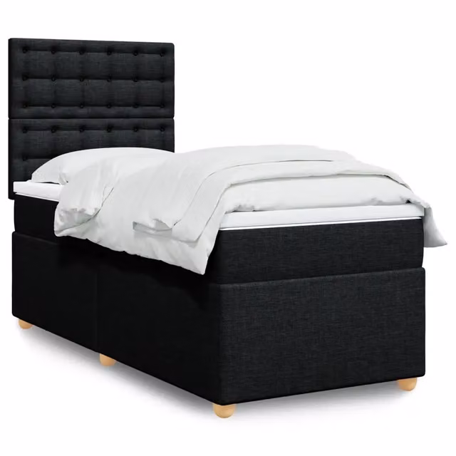Letto Ibrido con Giroletto a Molle e Materasso vidaXL, Colore Nero e Bianco, L/P/H: 90 x 200 x 150,5 cm