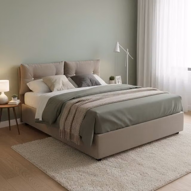Letto Matrimoniale Andrealo Talamo Italia con Materasso Incluso, Grigio, L/P/H: 160 x 200 x 175 cm – 1