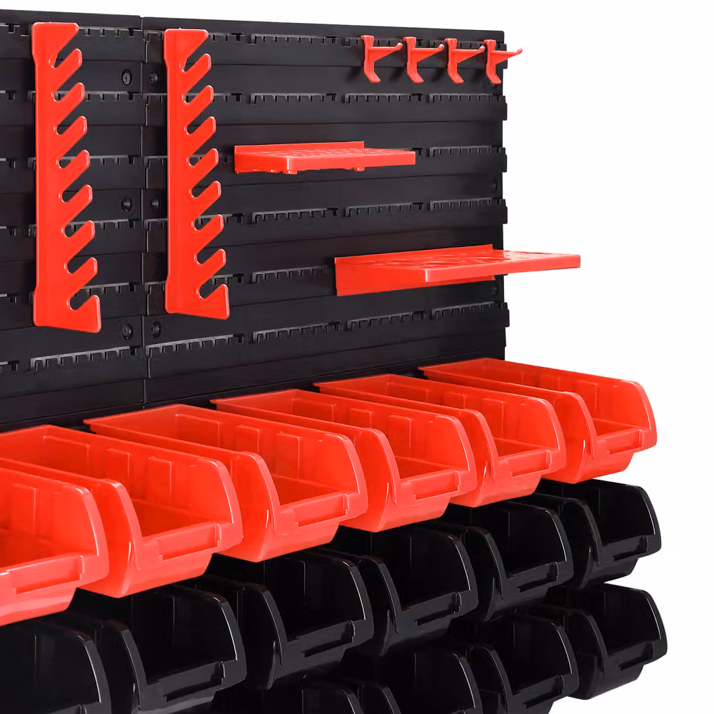Set di 43 scatole impilabili da parete Deuba in plastica multicolore per officina – 2