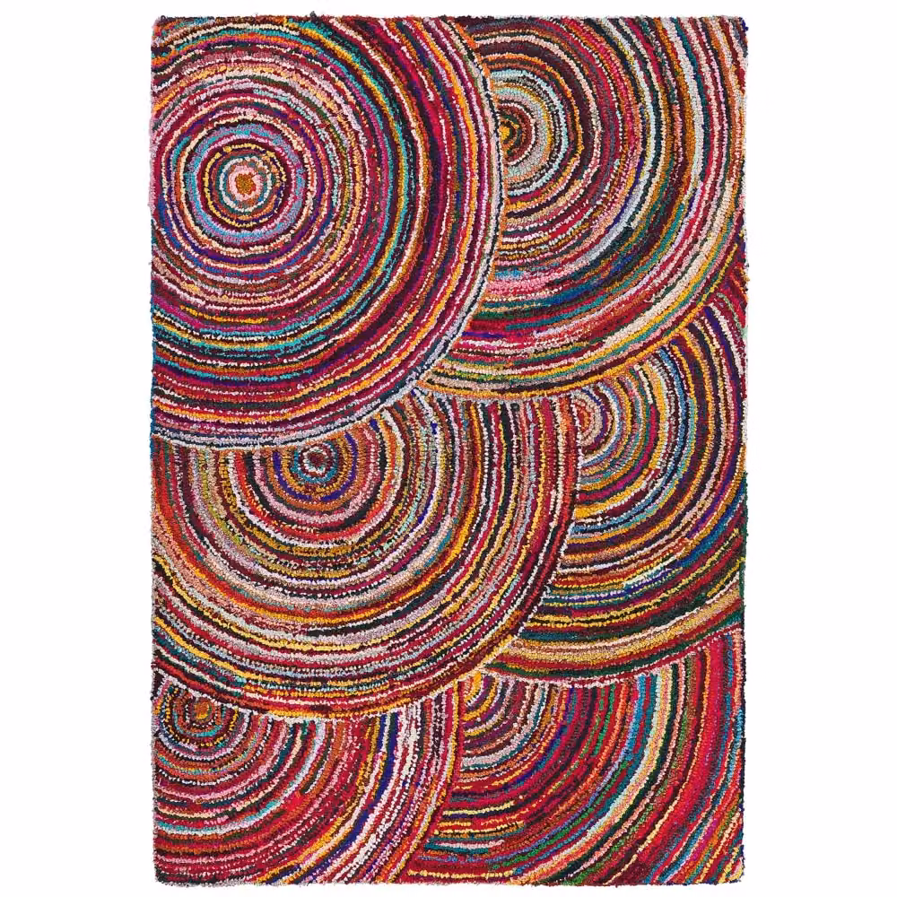 Tappeto Beliani in cotone e poliestere multicolore con design astratto bohémien intrecciato L: 160 cm, P: 230 cm – 2